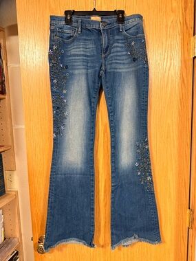 DRIFTWOOD Eva Blue Embroidered Flare Jeans